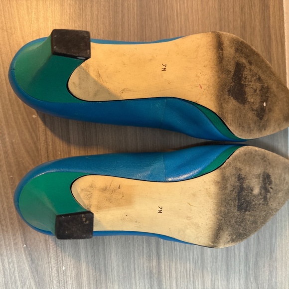 Vintage Blue& Green Nine West heels - Picture 6 of 7